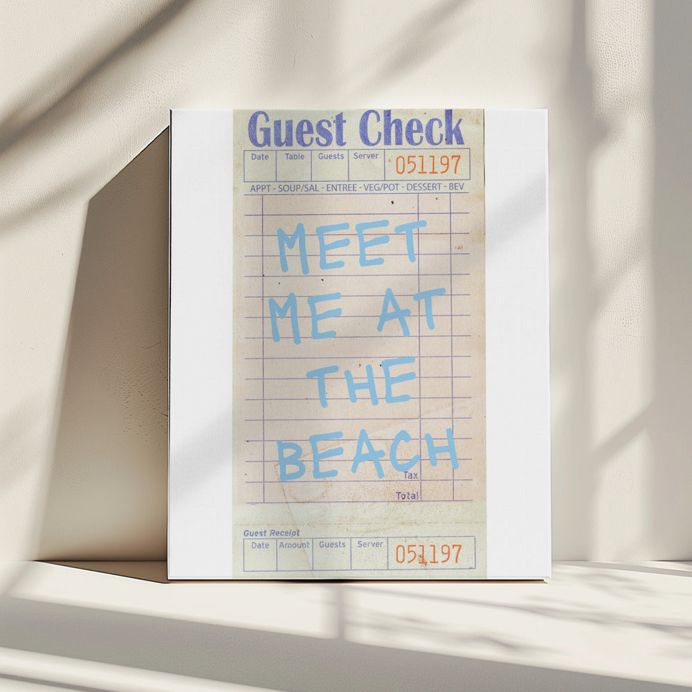 Triff mich am Strand Blau | Leinwand