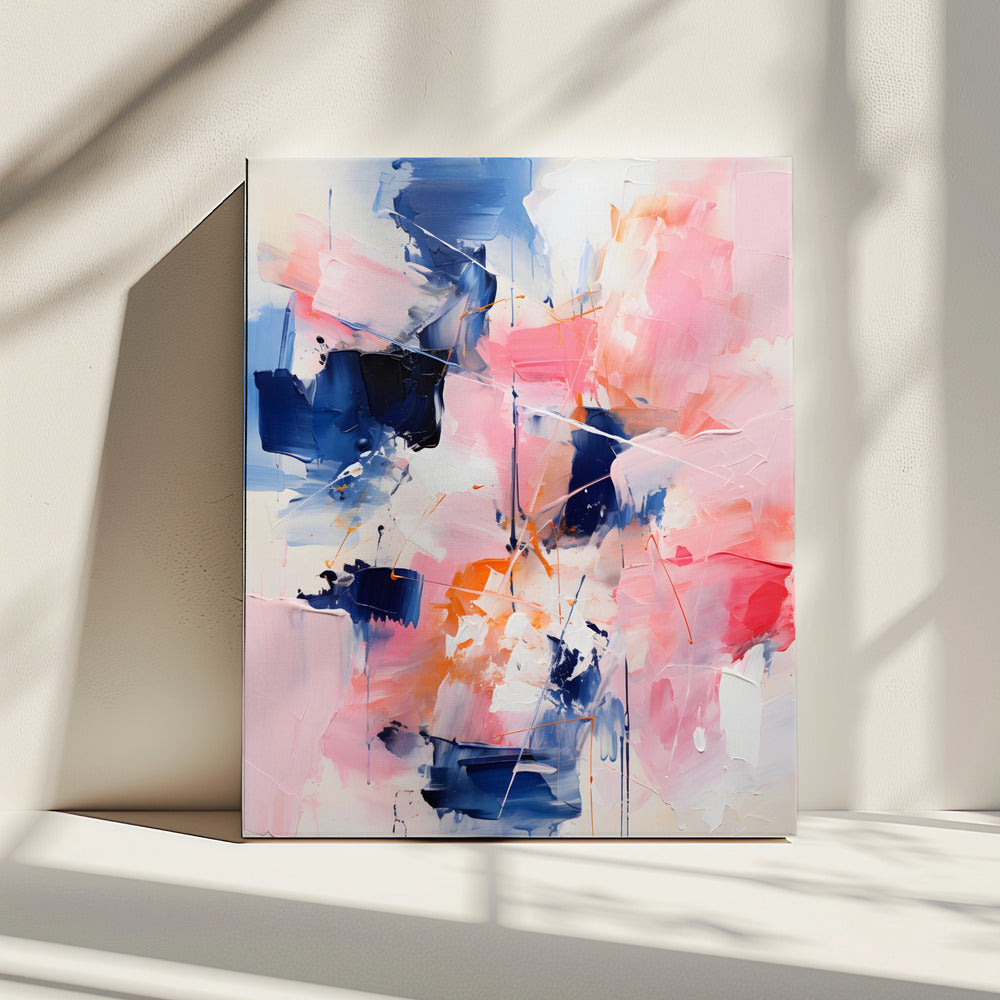 Blush Indigo Abstrakter Druck Zweite 4x | Leinwand