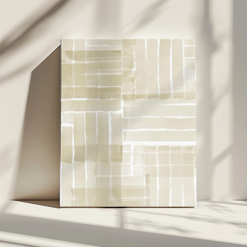 Neutrales Tangle Grid 3 | Leinwand