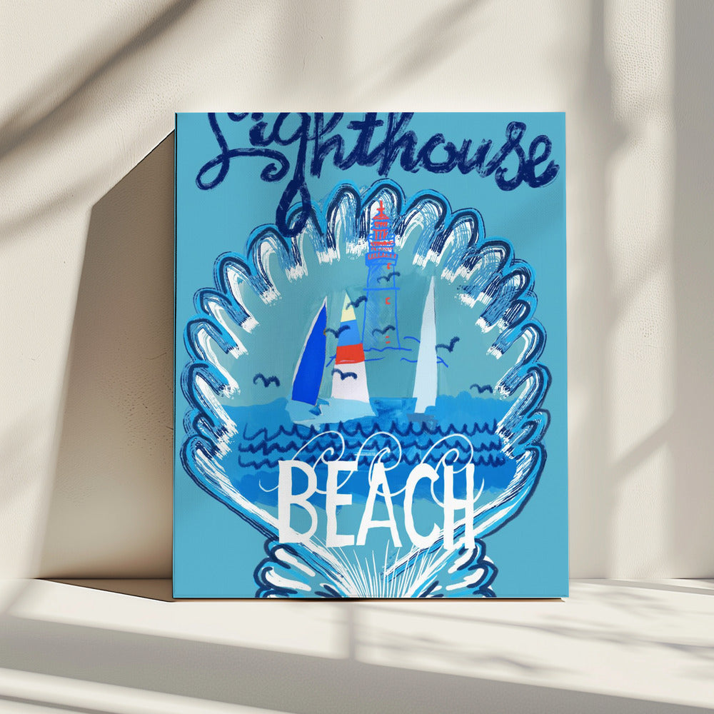 Leuchtturm Strand Poster 2 | Leinwand