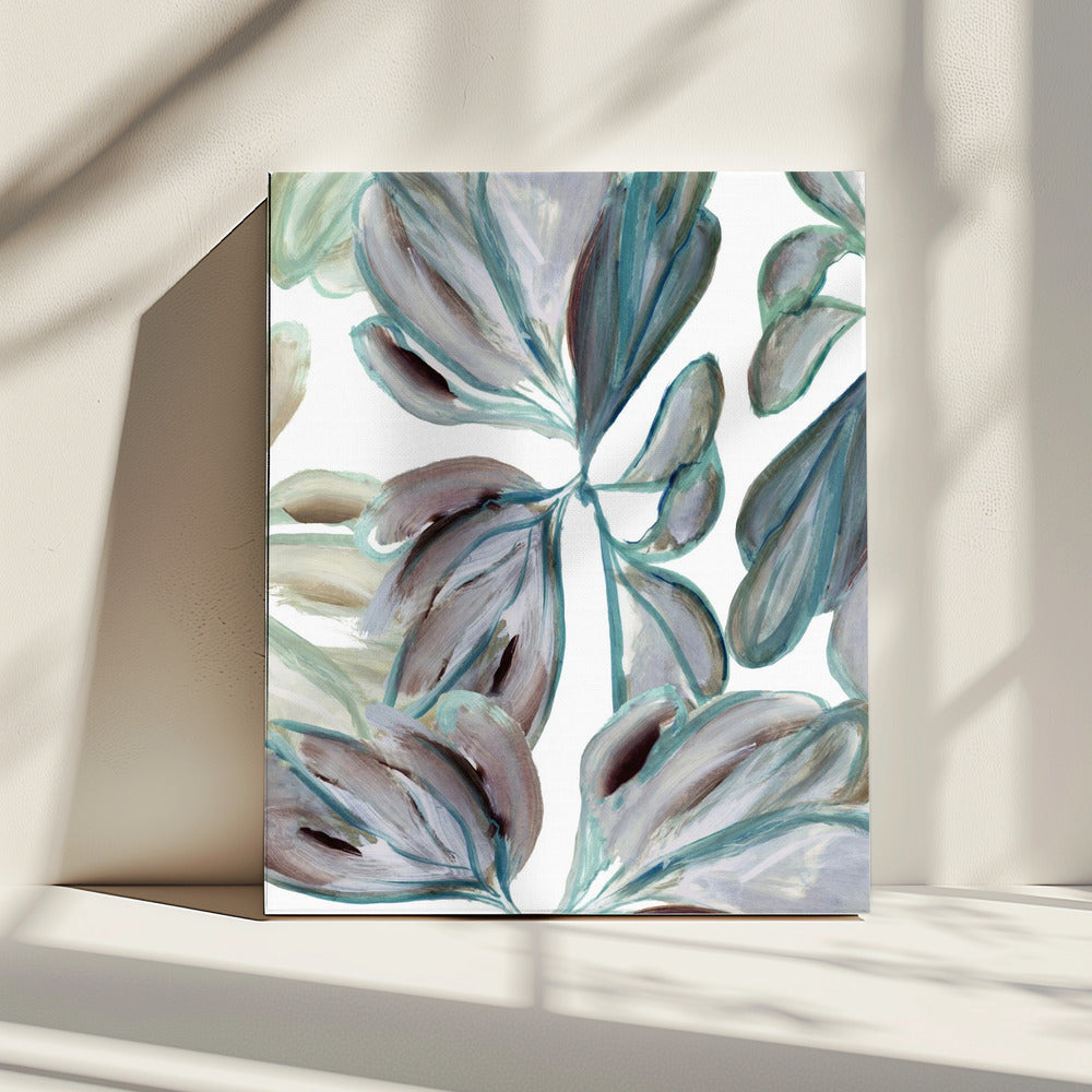 Aqua Floral 3 | Leinwand