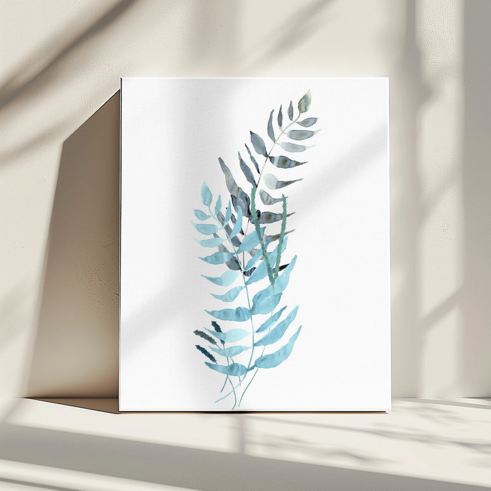Blaue Aquarellblumen 1 | Leinwand