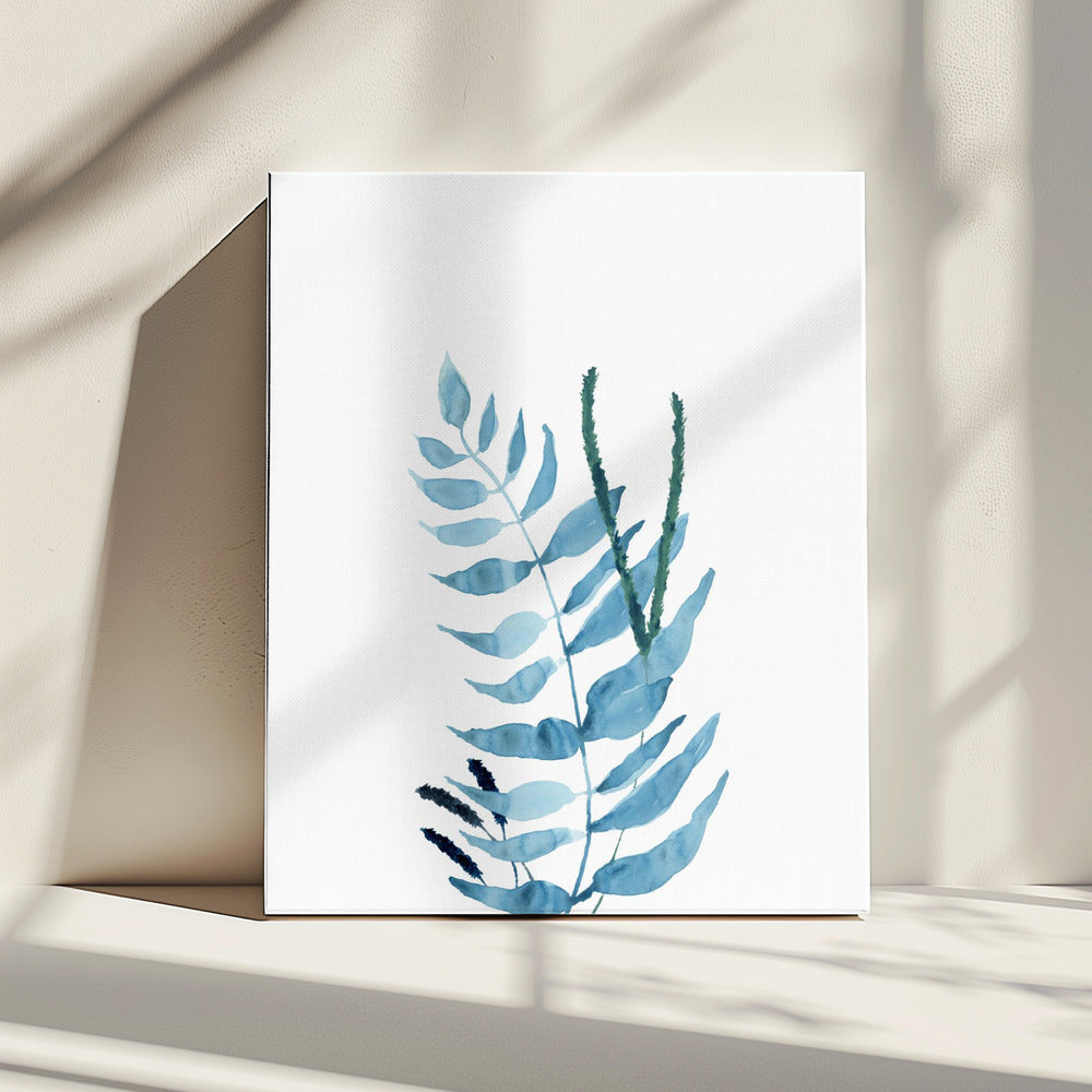 Blaue Aquarellblumen 2 | Leinwand
