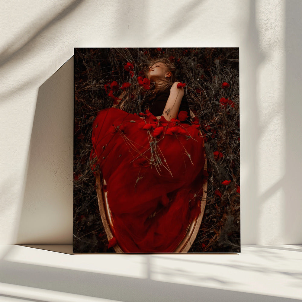 Gerahmt mit Mohnblumen | Leinwand