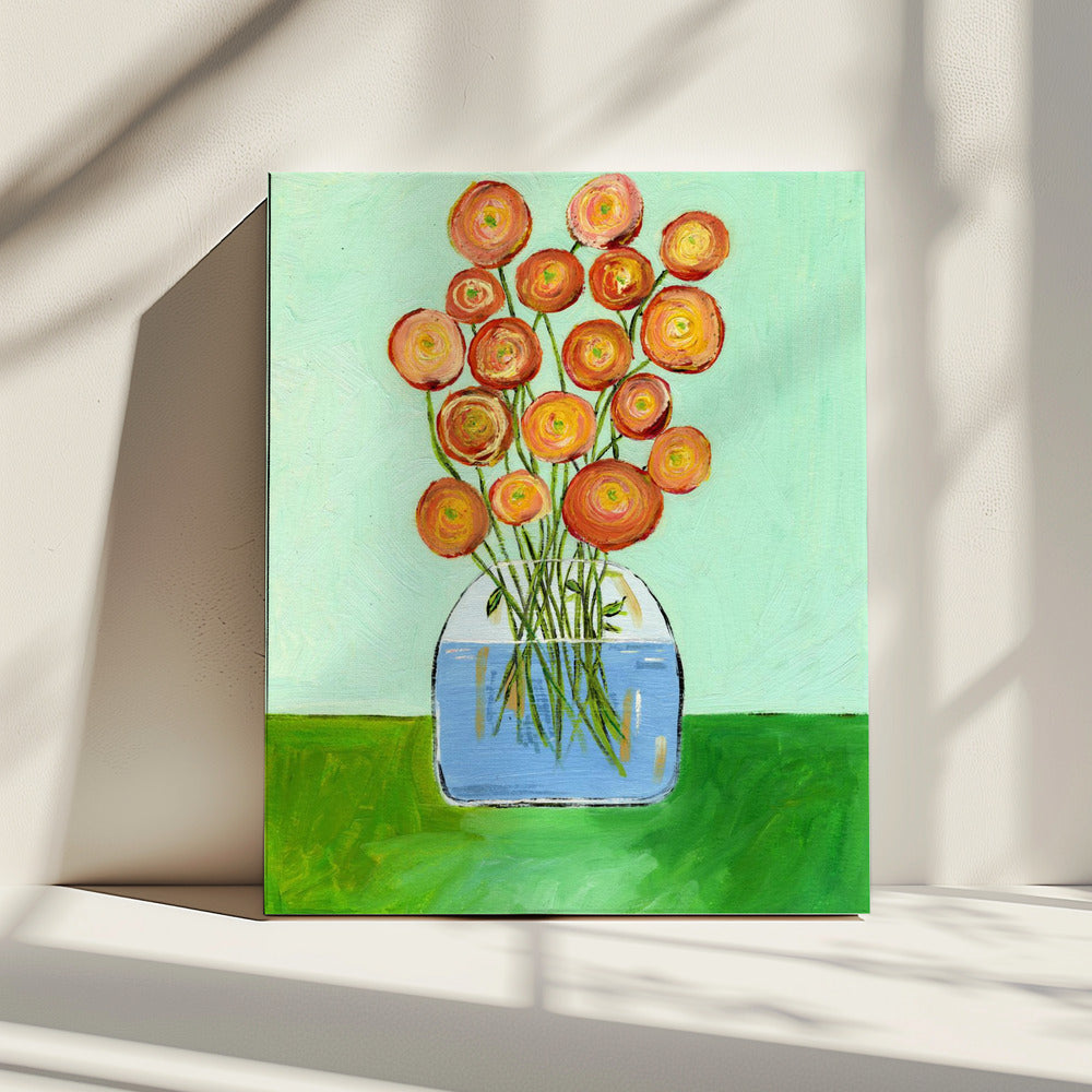 Mohnblumen in Vase | Leinwand