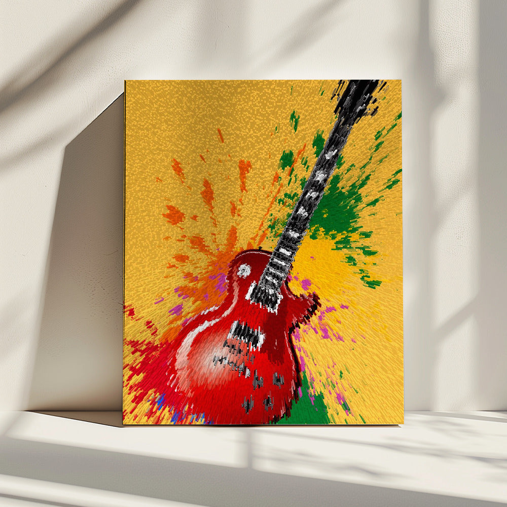 E-Gitarre Pop Art Explodierend | Leinwand