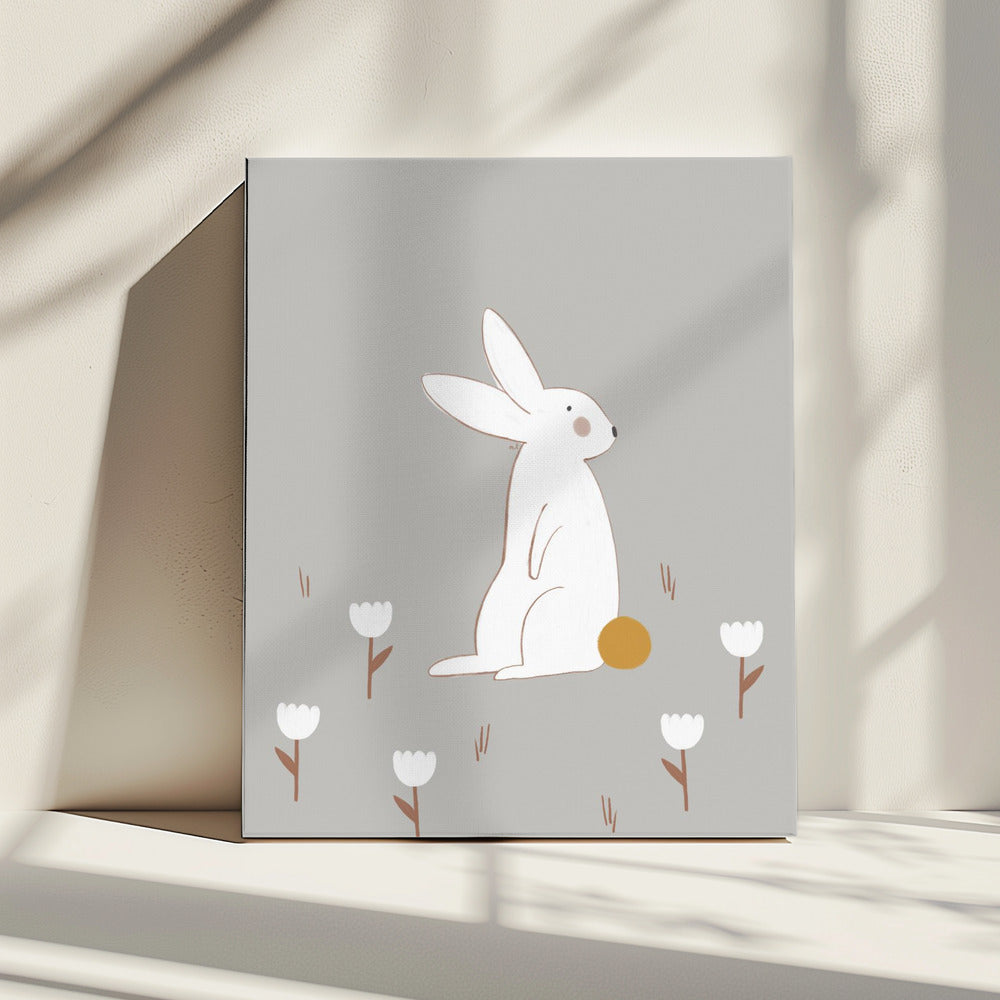 Weißer kleiner Hase | Leinwand