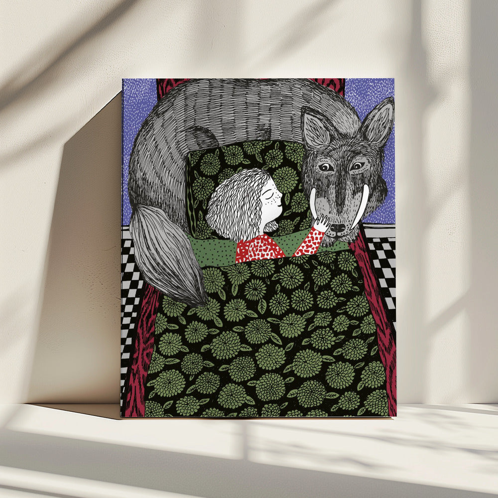 Mädchen und Wolf | Leinwand