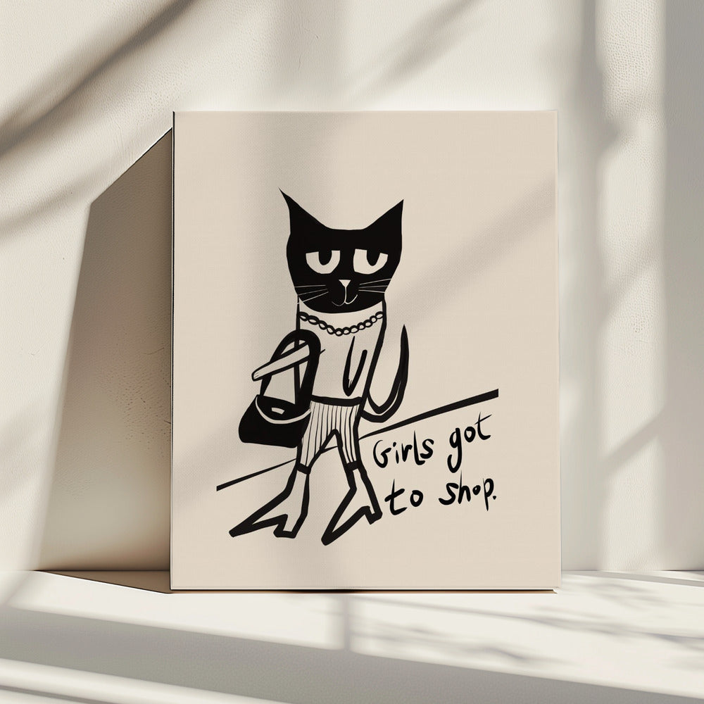 Katzen-Shopping-Humor | Leinwand