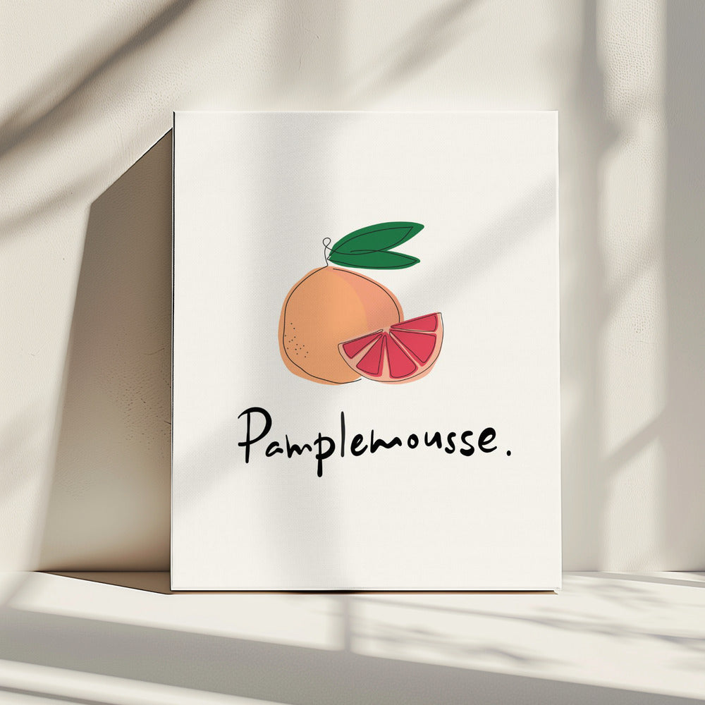 Moderne französische Obstkollektion "Grapefruit / Pamplemousse" | Leinwand