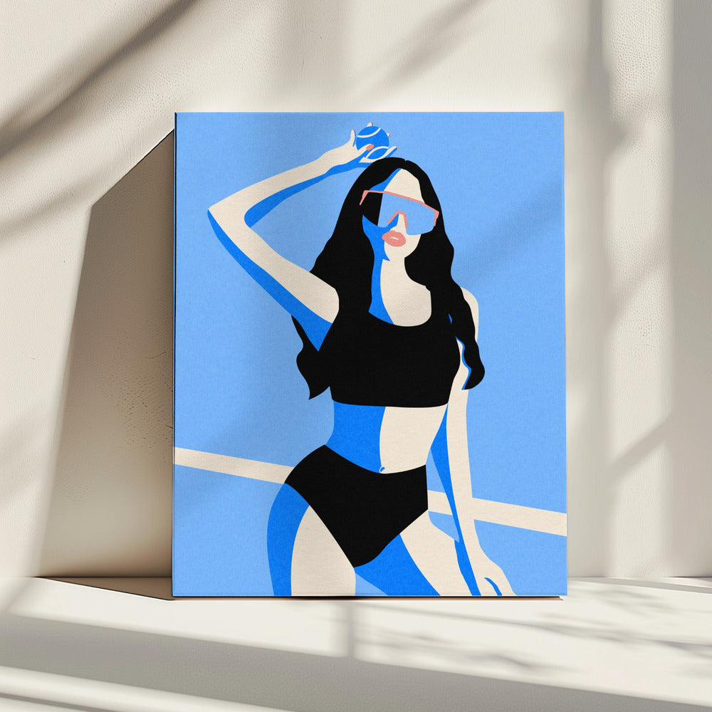Blaues Sportmädchen | Leinwand