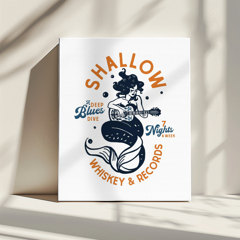 Shallow Whiskey &amp; Records Dive Bar Music Mermaid | Canvas