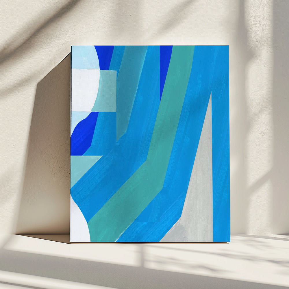 Blaue französische Streifen 2 | Leinwand