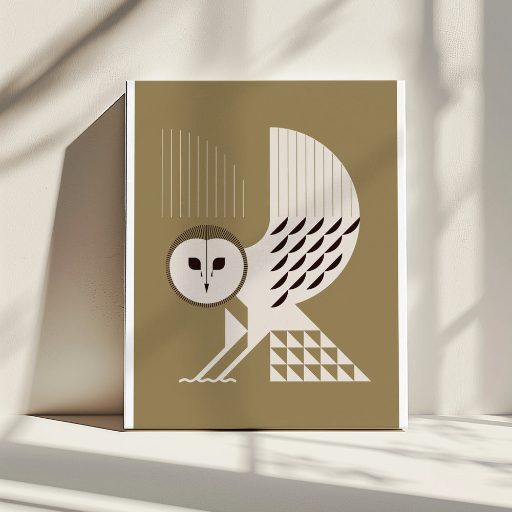 Goldene Tiere - Schleiereule (Gold) | Leinwand