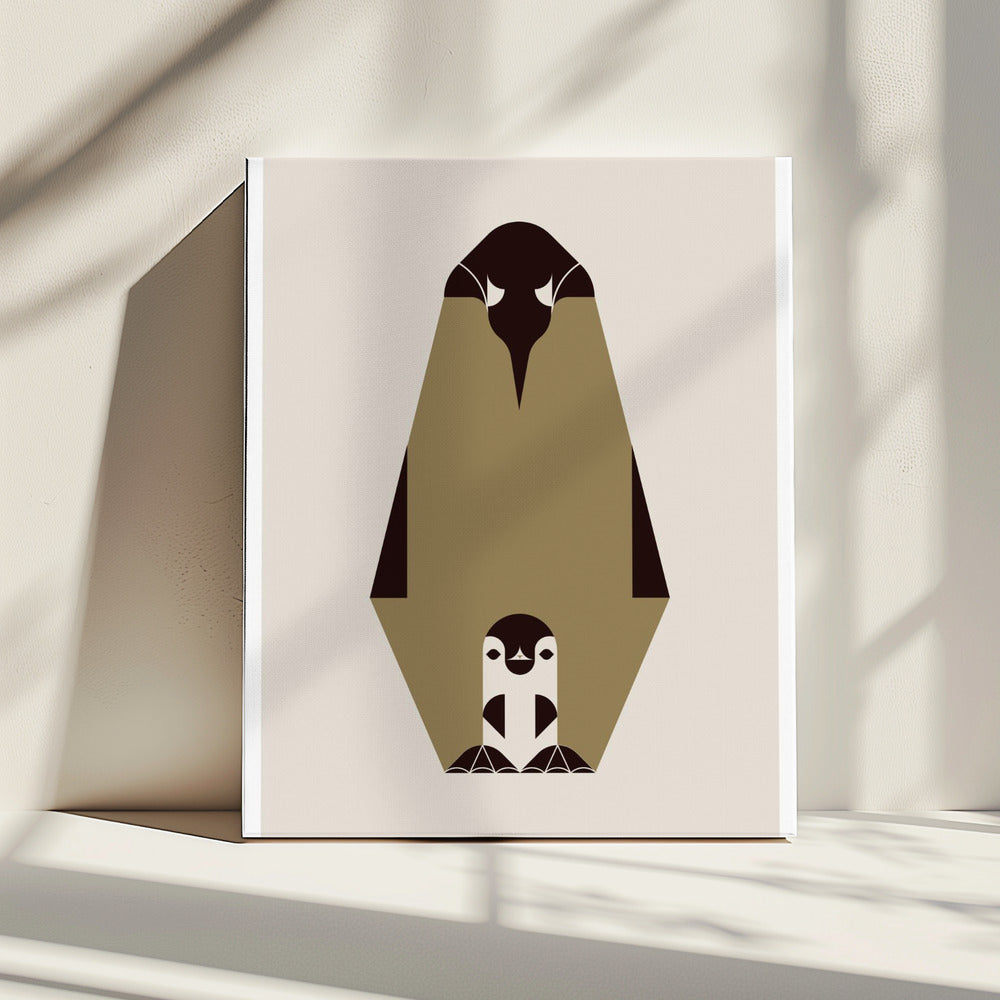 Golden Animals - Königspinguin (weiß) | Leinwand
