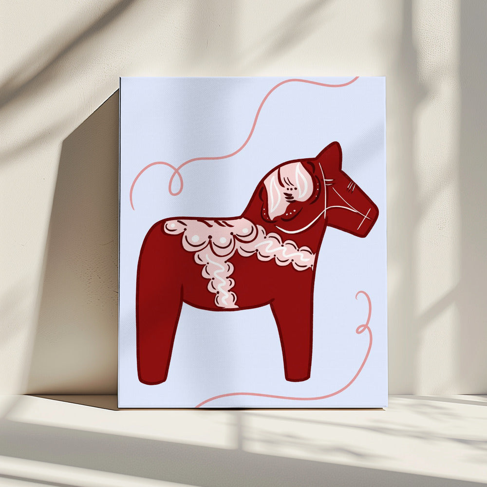 Rotes Pferd Whimsy | Leinwand