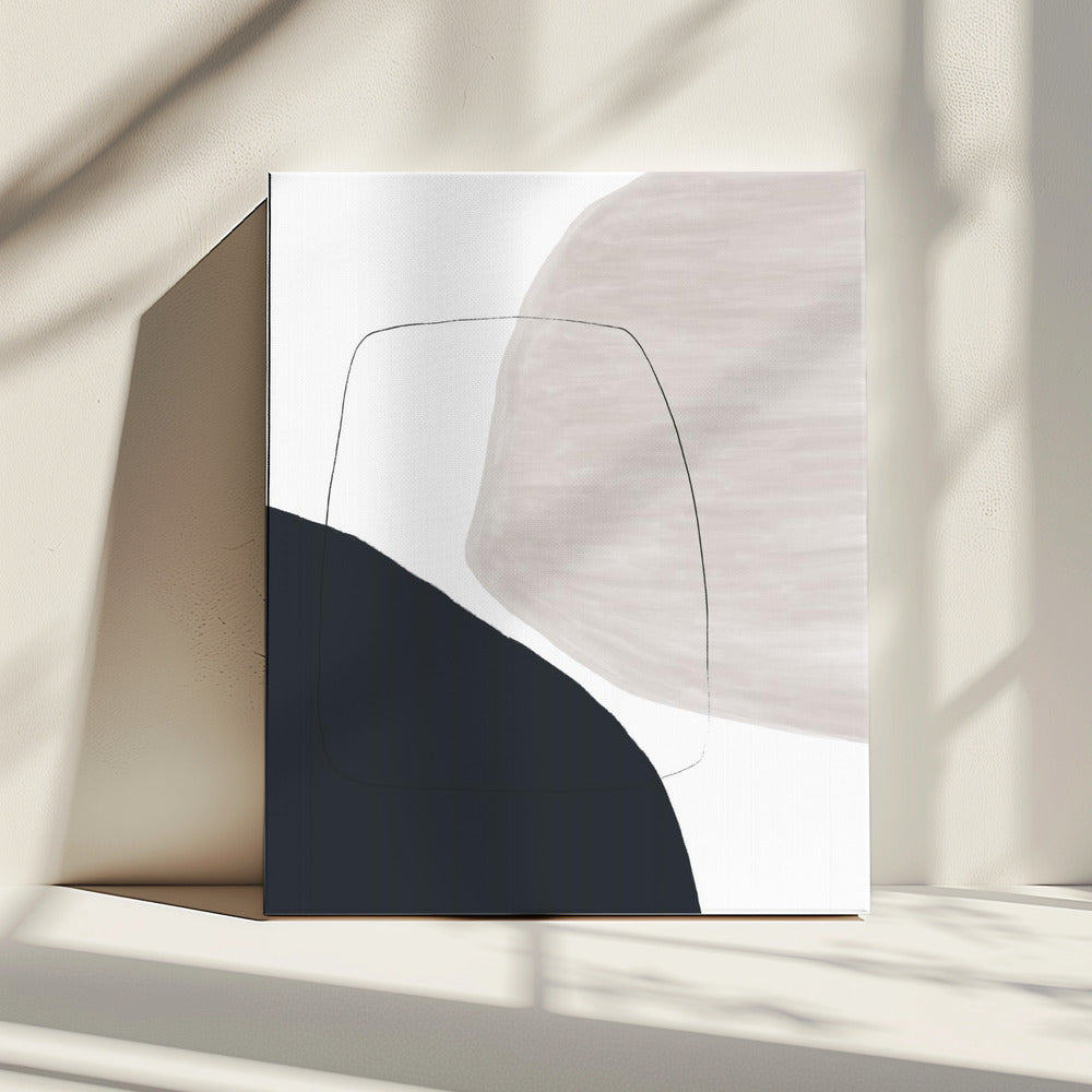 Abstraktes Kunstwerk mit sanften Beige- und Brauntönen | Leinwand