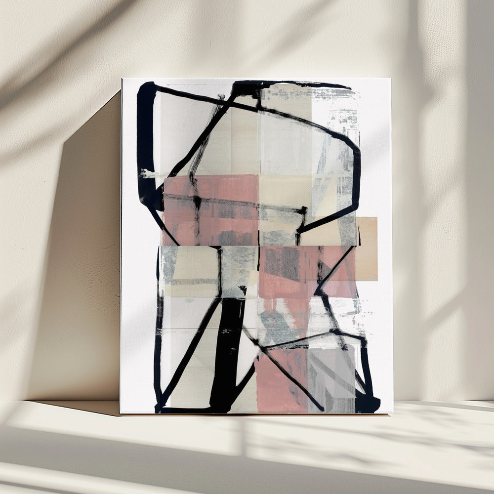 Line Art Patchwork Druck Nr. 2 | Leinwand