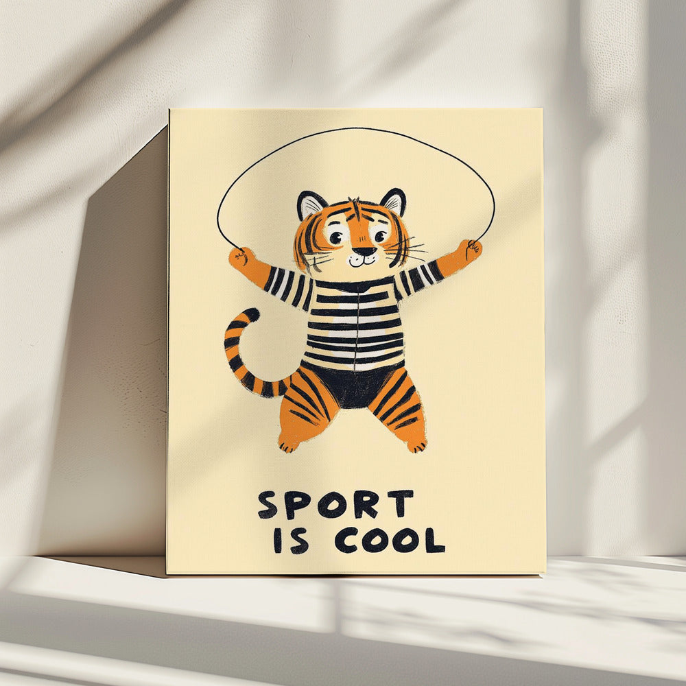 Springender Tigerspaß | Leinwand