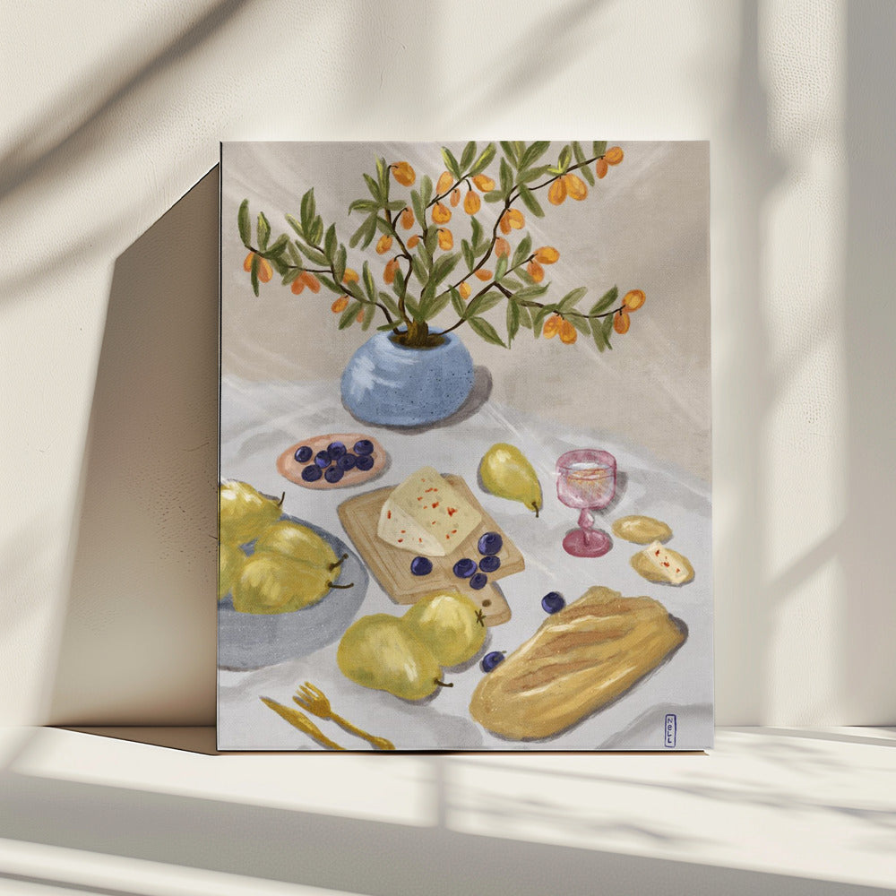 Gin Tonic in der Nachmittagssonne Illustration | Leinwand