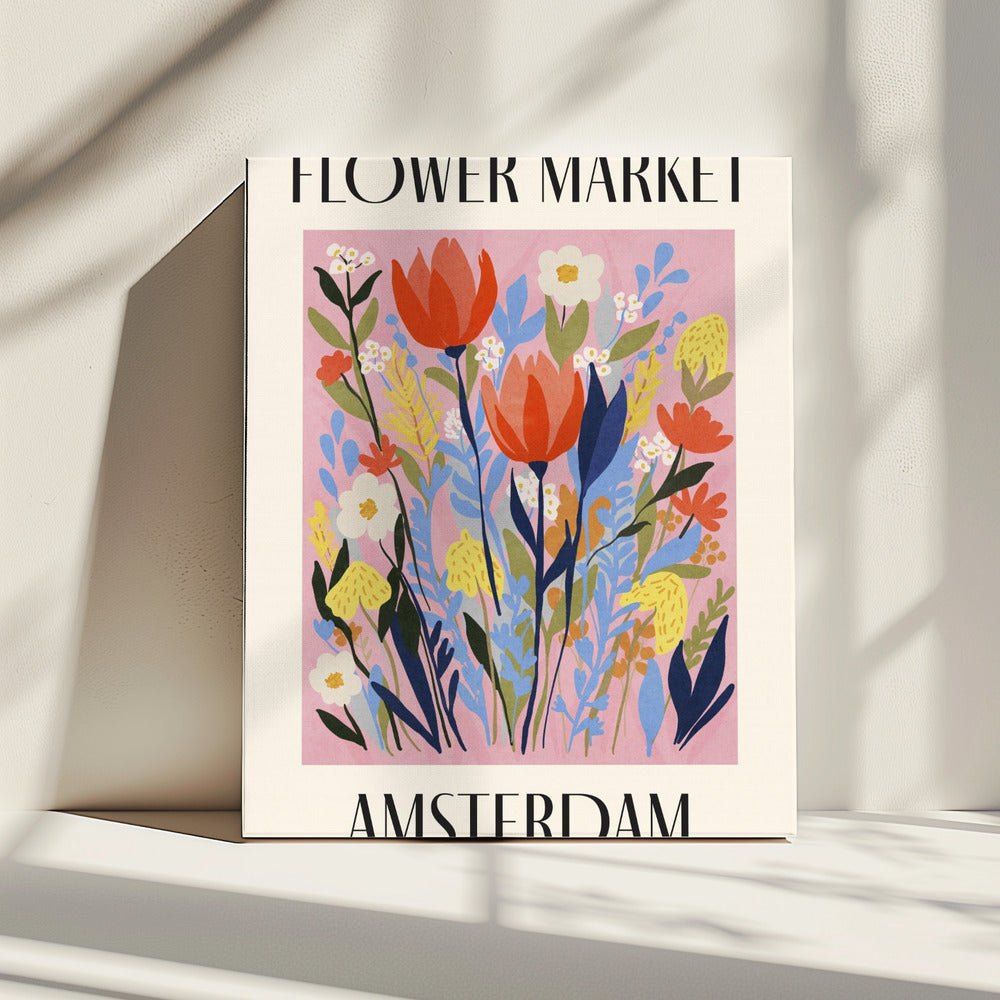 Blumenmarkt Amsterdam Niederlande | Leinwand