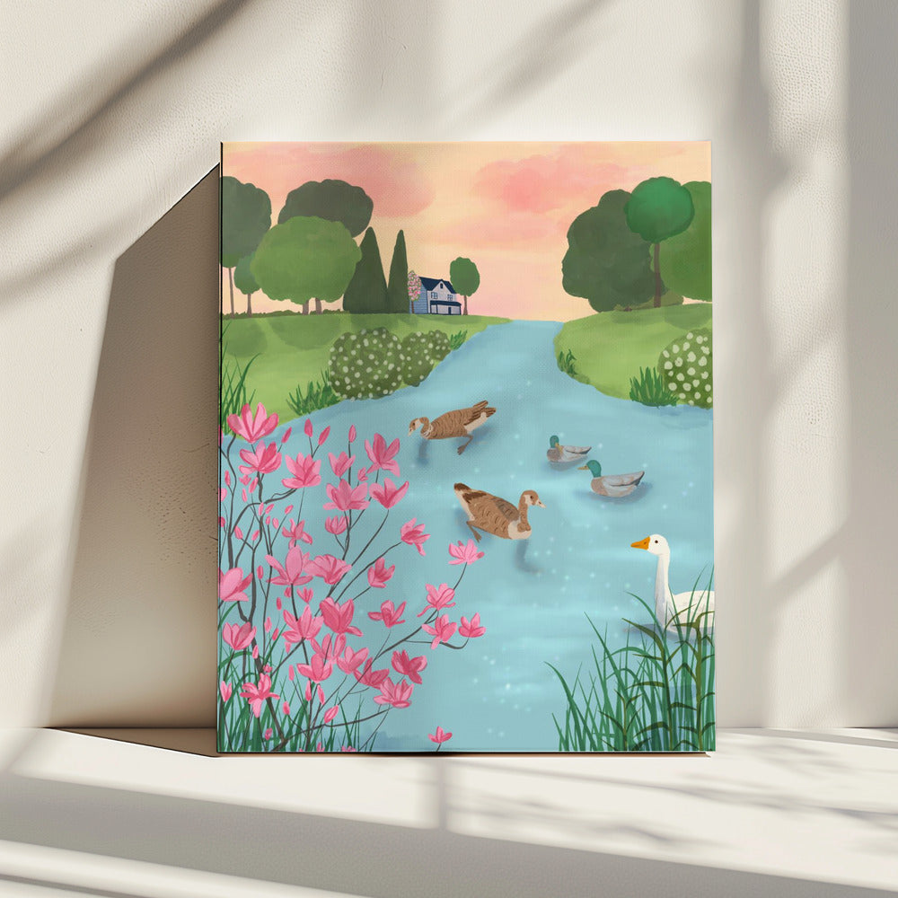 Enten auf Sommerpfaden | Leinwand