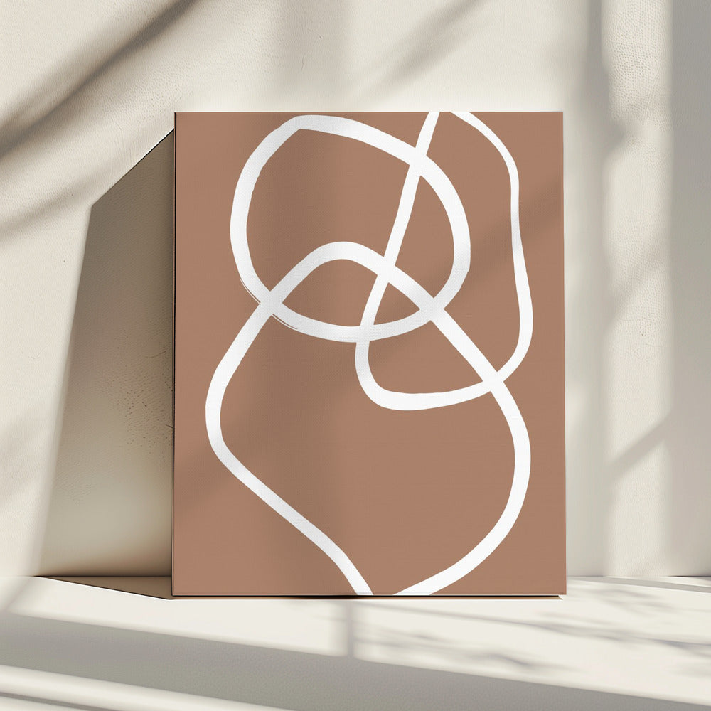 Abstrakte Linien Mokka | Leinwand