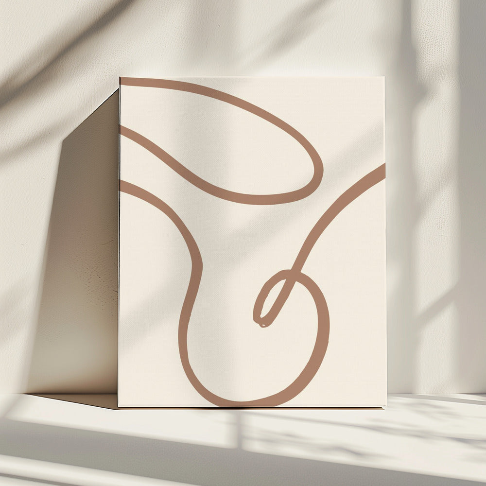 Abstrakte Linien Mokka 3 | Leinwand