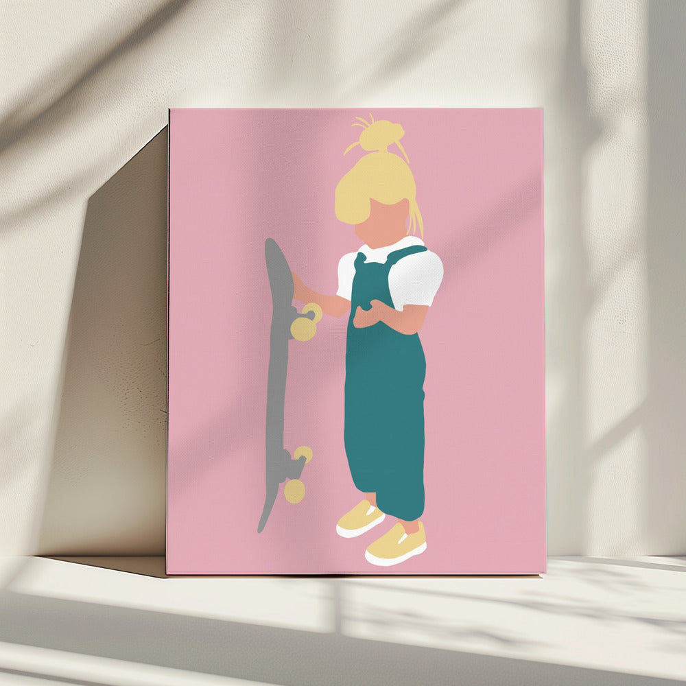 Juno – Skateboard-Mädchen-Silhouette | Leinwand