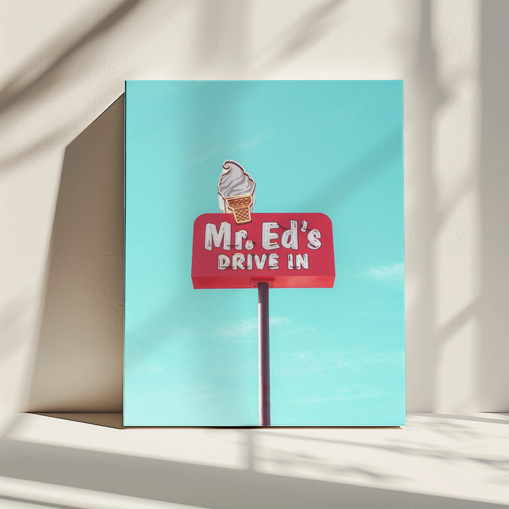 Mr. Ed's Drive In Vintage-Schild in Urbana, Missouri, USA | Leinwand