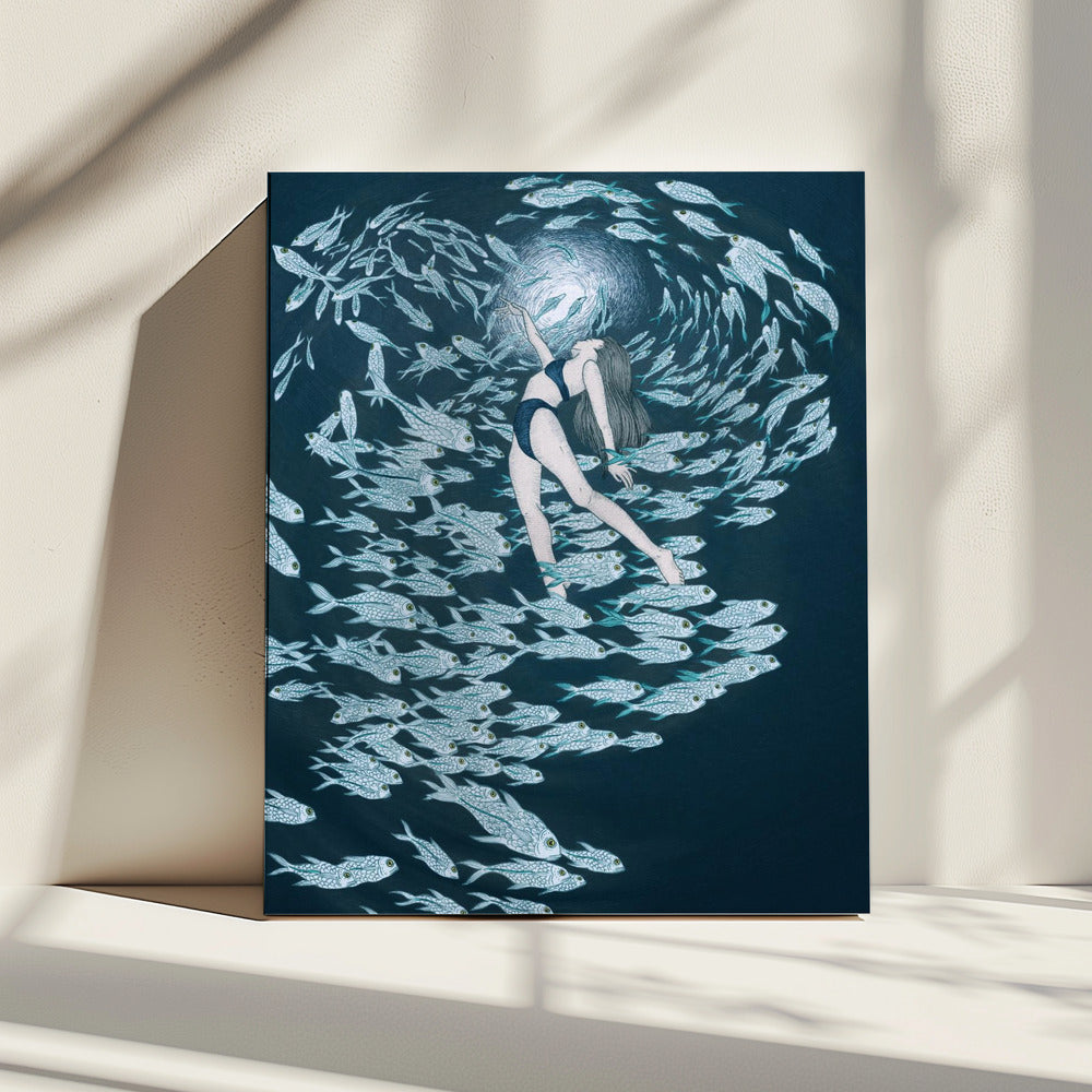 Sogar Fische lieben das Meer Farbe | Leinwand