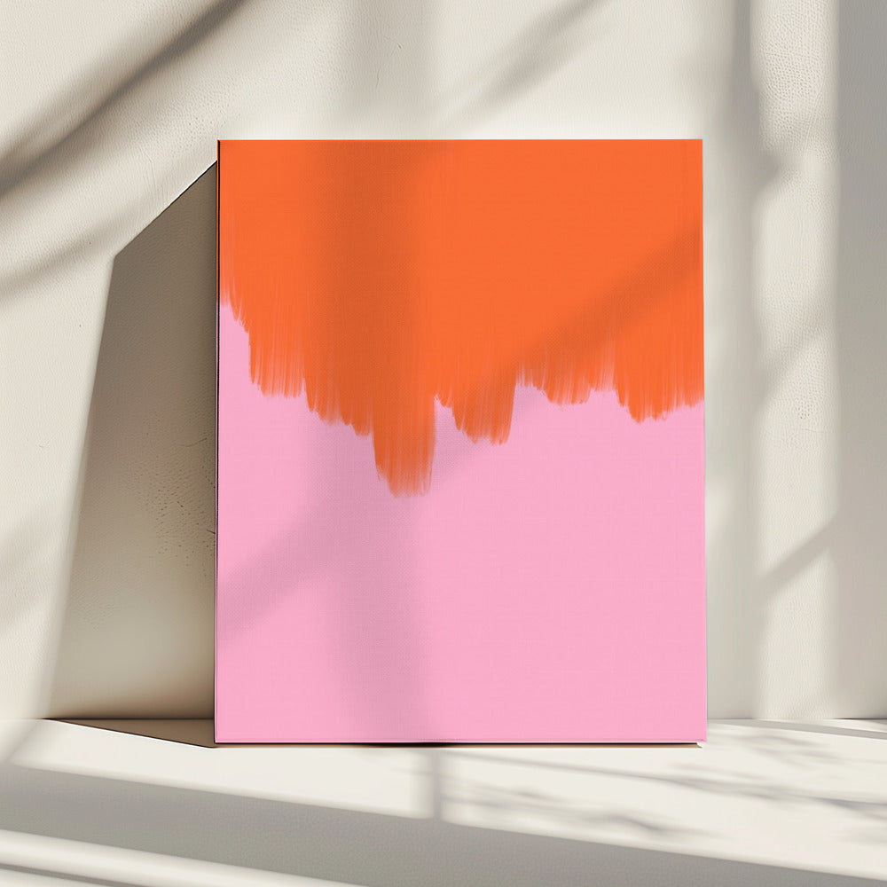 Orange über Blüte | Leinwand