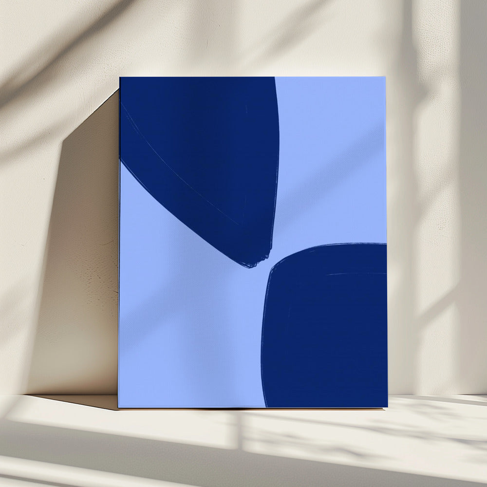 Blaue Blütenblattformen | Leinwand