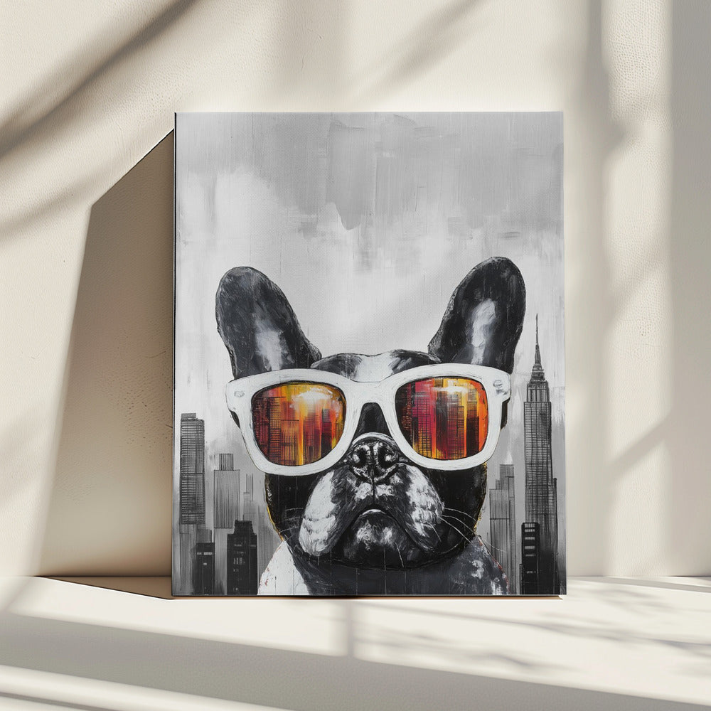 Bulldogge - Zu cool für die Schule | Leinwand
