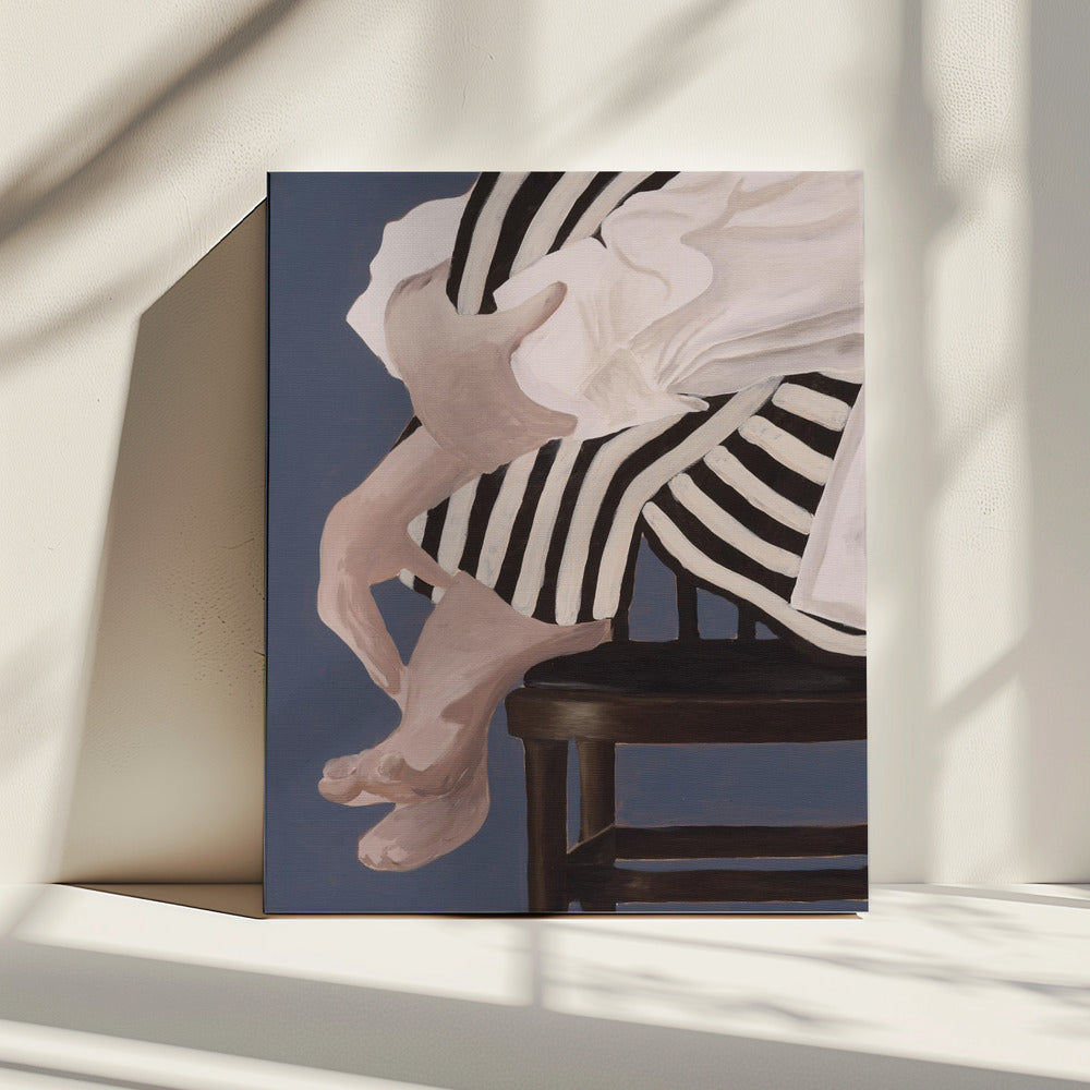 Auf einem Stuhl sitzende Figur | Leinwand
