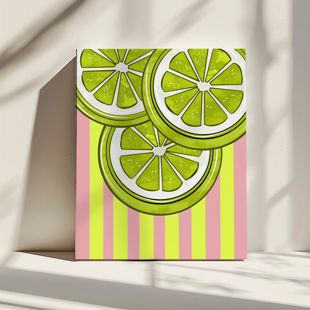 Limette auf Rosa | Leinwand