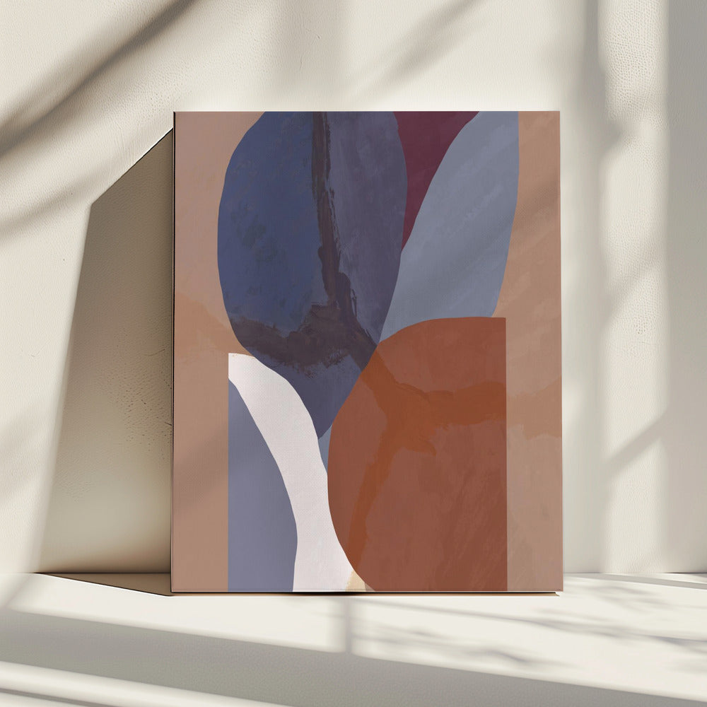 Geometrische Formen in gedämpften bunten Tönen | Leinwand
