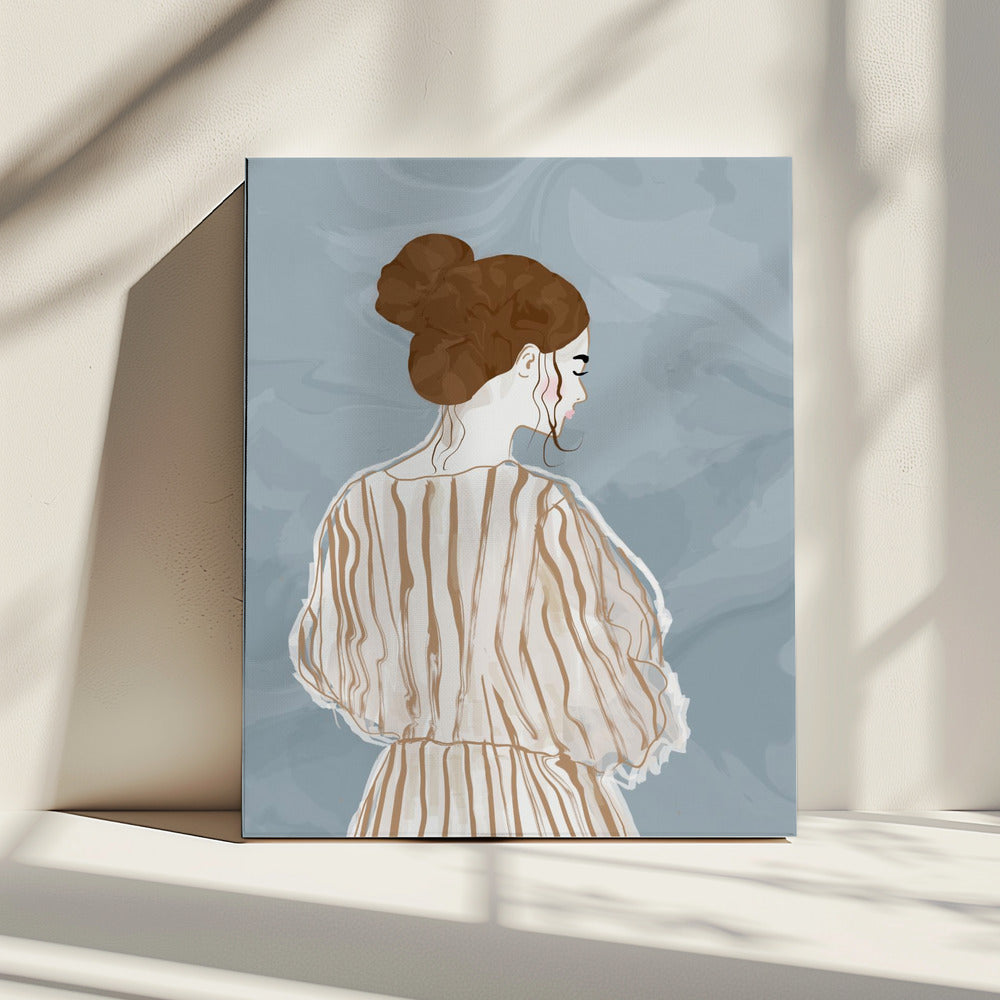 Frau, die allein steht | Leinwand