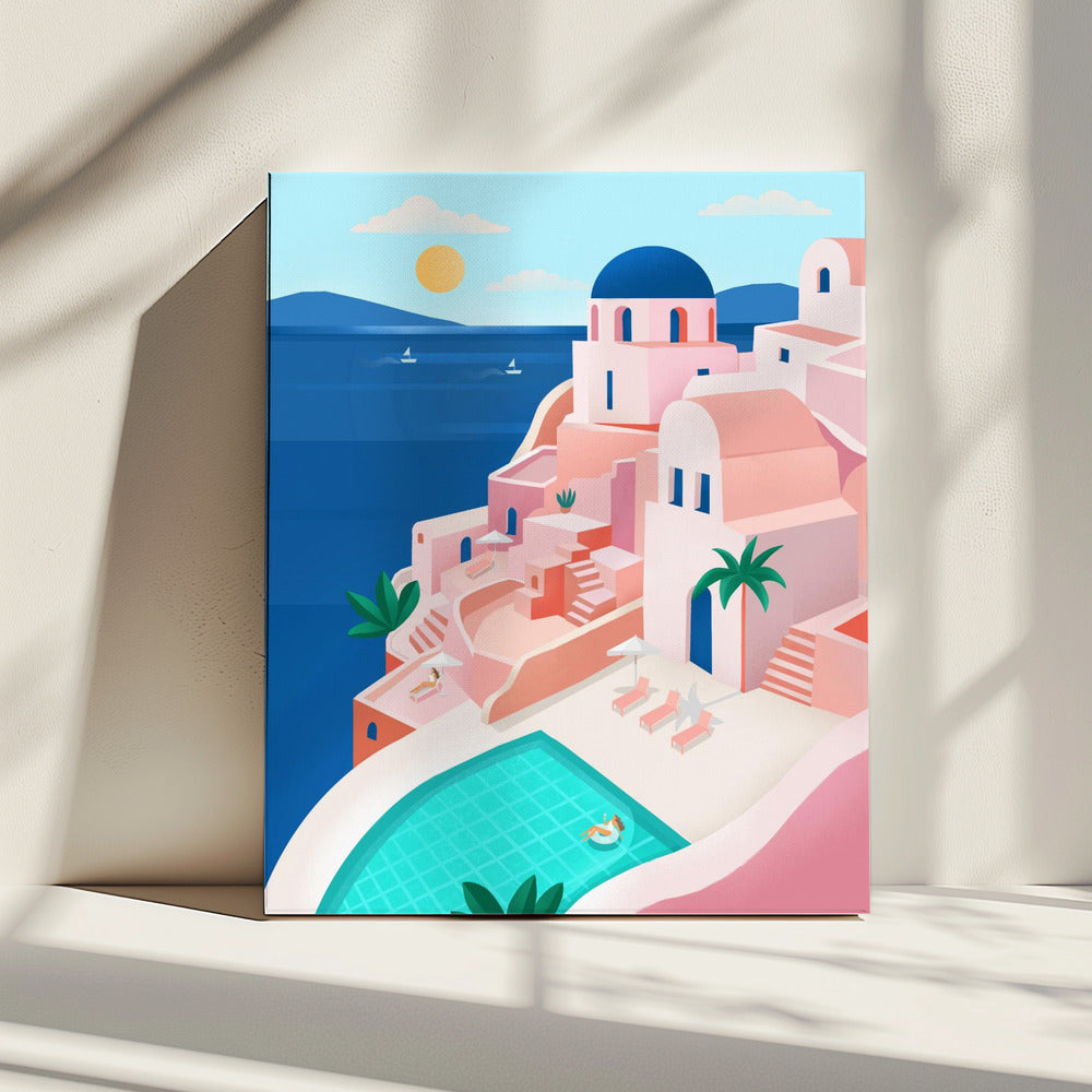 Ruhige mediterrane Küstenszene | Leinwand