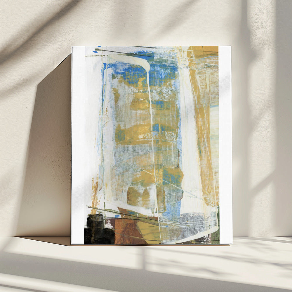 Erdtöne und leuchtendes Blau | Leinwand