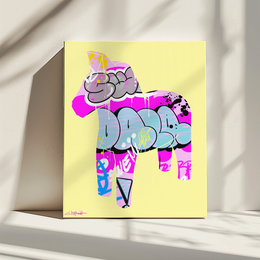 Dalapferd im Graffiti-Stil | Leinwand