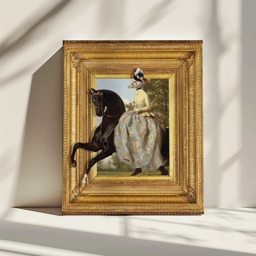 Die Dame und ihr Pferd | Leinwand