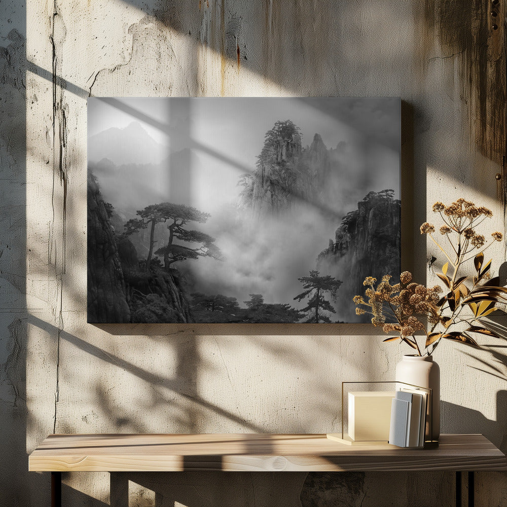 Huang Shan Im Nebel | Leinwand
