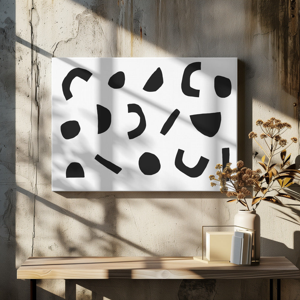 Schwarze geometrische Formen | Leinwand