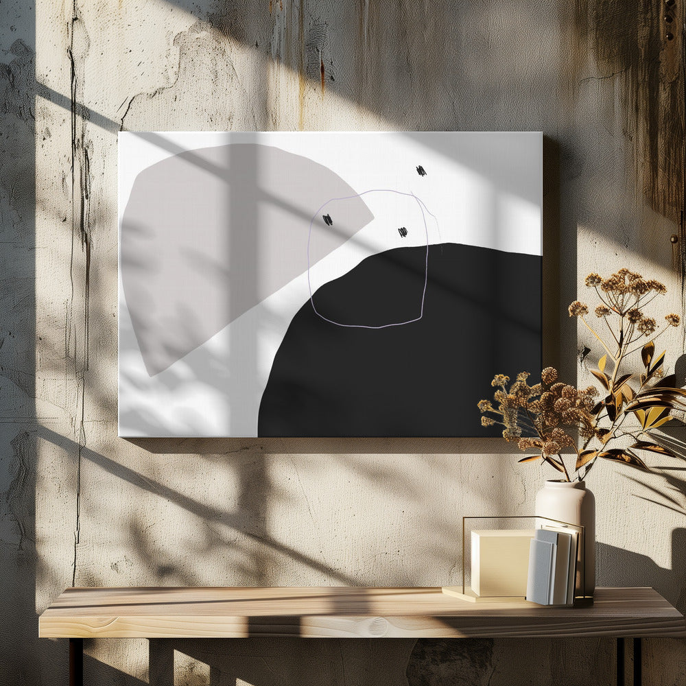 Monochrome schwarze und graue Formen | Leinwand