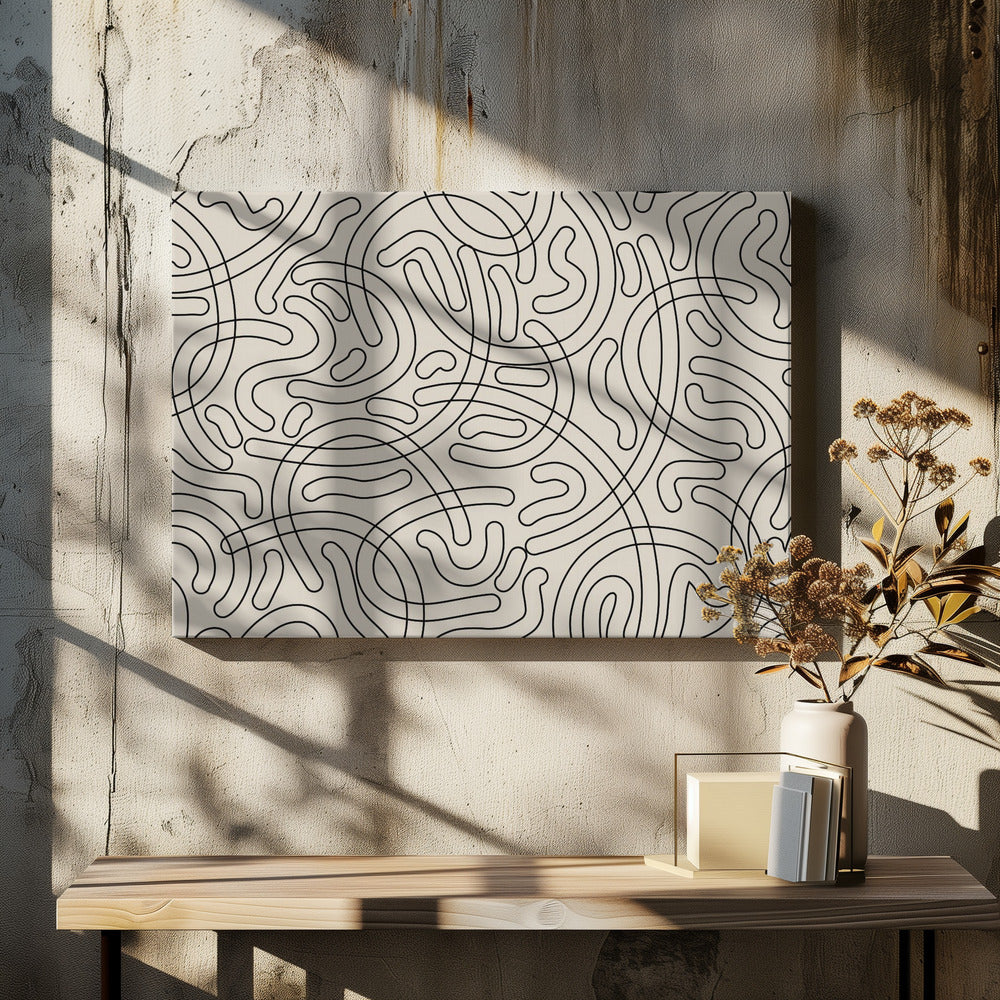 Verworrene Labyrinthlinien | Leinwand