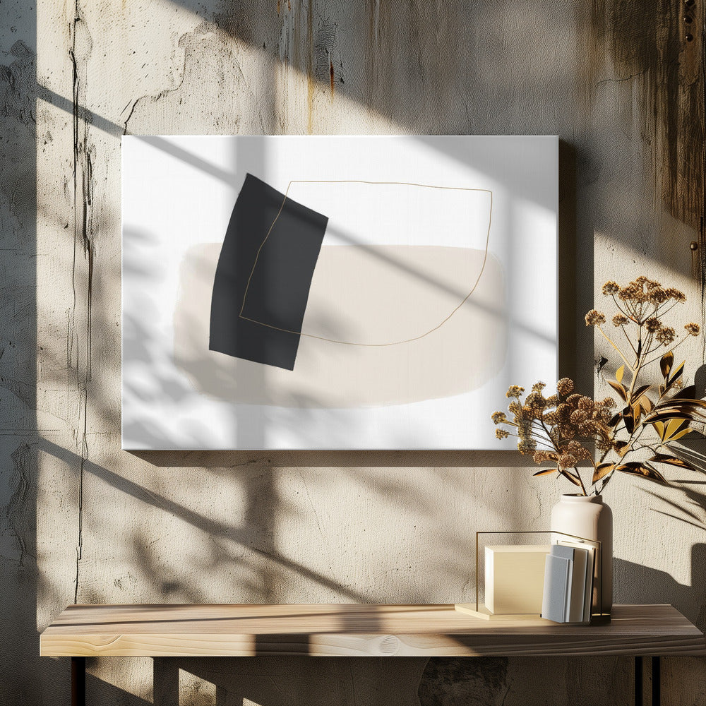 Geometrische Formen und einfache Linien in neutralen Tönen | Leinwand