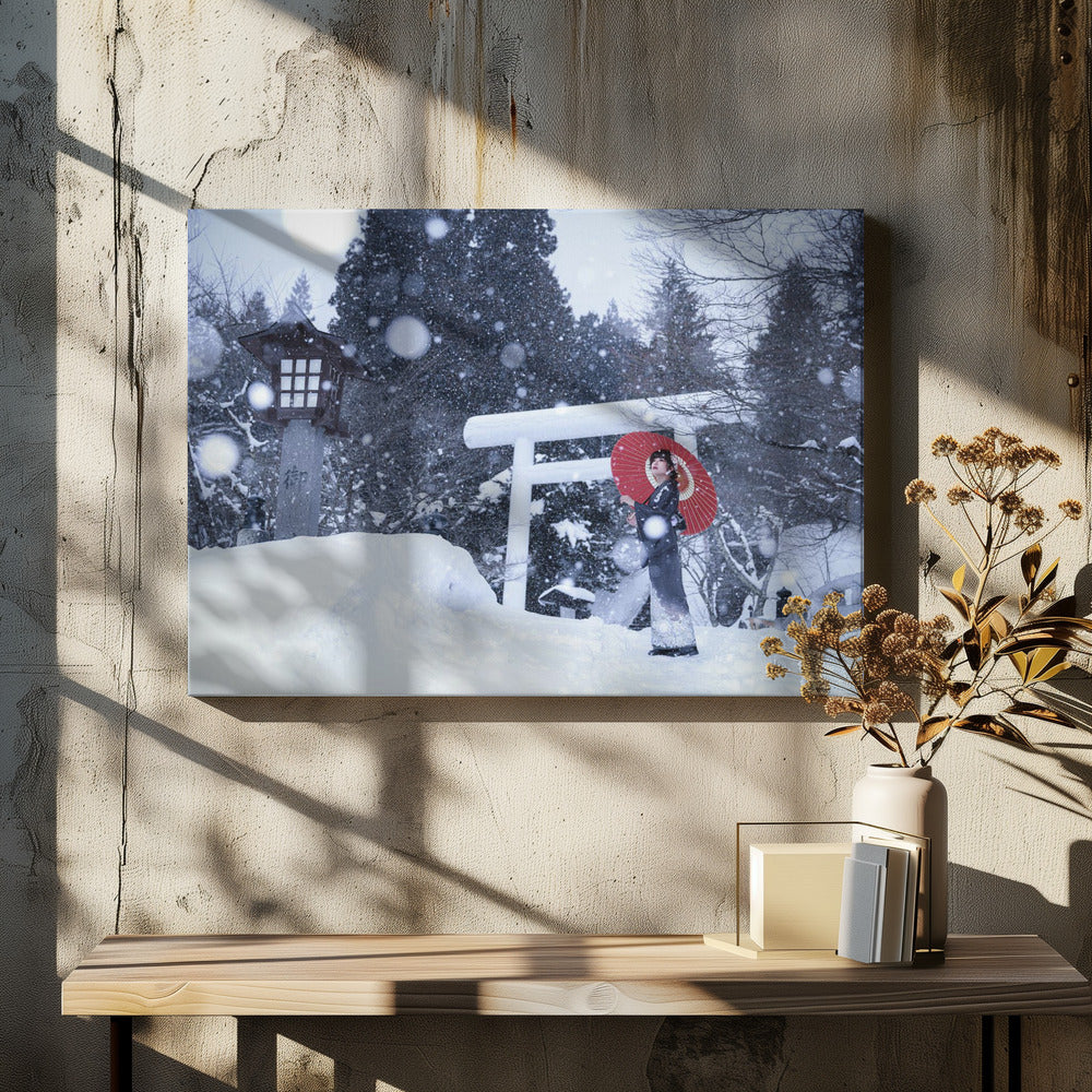 Winterschrein in Japan | Leinwand