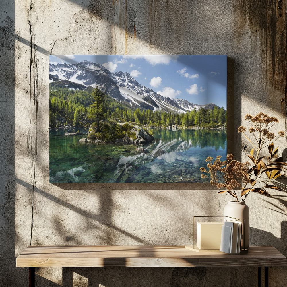 Grüner Bergsee | Leinwand