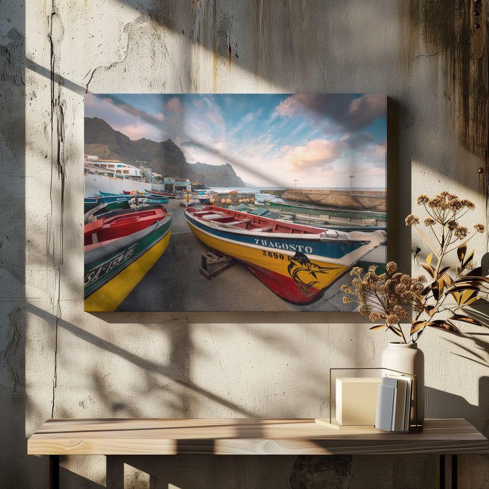 Farbige Boote | Leinwand